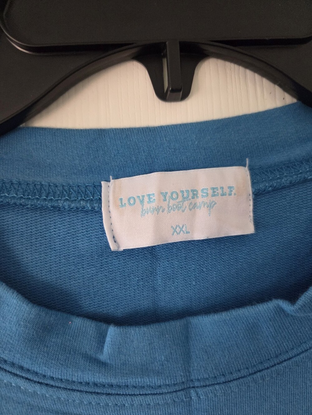 Burn Boot Camp Teal Long Sleeve Shirt with Pink Script 2X - Picture 2 of 4